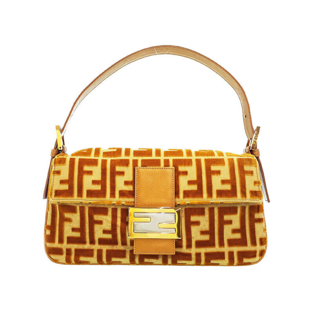 Fendi Zucca Baguette Shoulder Bag Handbag Brown - Picture 1 of 9